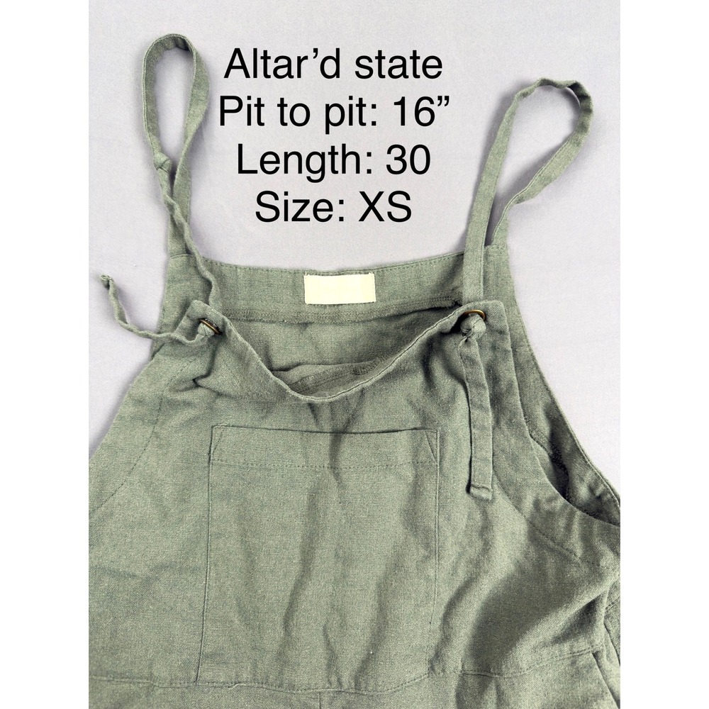 Altar'd State Overalls Jumpsuit Romper Olive Green Casual XS - Picture 3 of 3